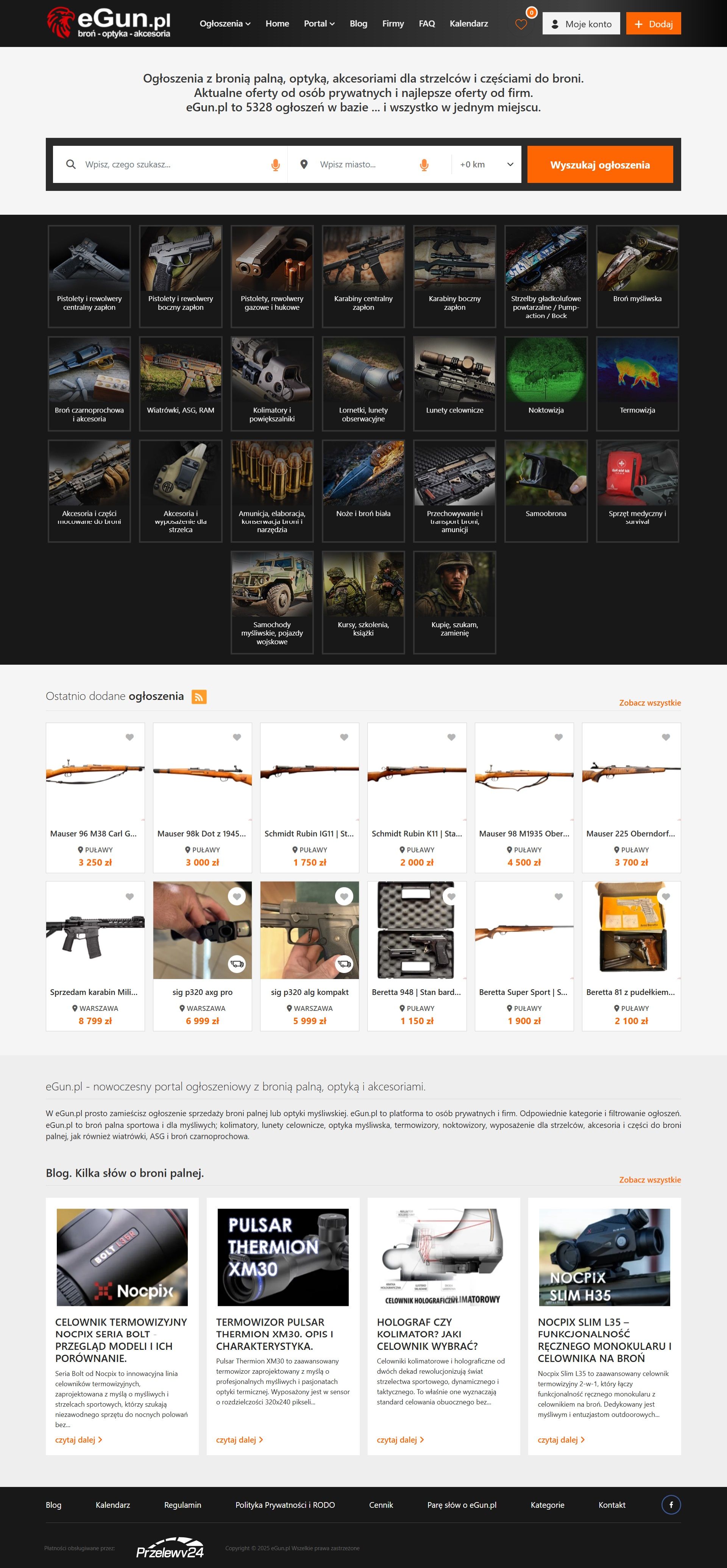 Portal ogłoszeń dla strzelców - egun.pl